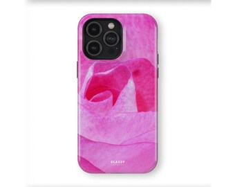 Pink Flower Tough Case | fits IPhone X XS XR 8 11 12 13 14 15 16 Pro Max Mini and Samsung S10 S20 S21 S22 S23 and Pixel 9
