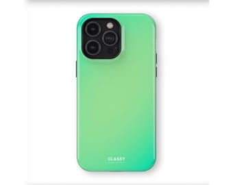 Light Green Ombre Tough Case | IPhone X XS XR 8 11 12 13 14 15 16 Pro Max Mini and Samsung S10 S20 S21 S22 S23 S24 Pixel 9