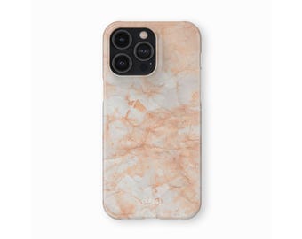 Funda para teléfono Snap con diseño de mármol naranja claro