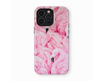 Pink Flamingo Tough Phone Case | Impact Resistant, Dual Layer Hardshell Tough Case