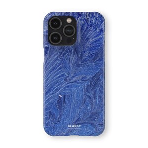 Snap Phone Case with Modern Blue Leaves Design | fits IPhone XR XS X 7 8 11 12 13 14 Pro Max Mini Samsung S10 S20 S21 S22 Ultra Plus FE