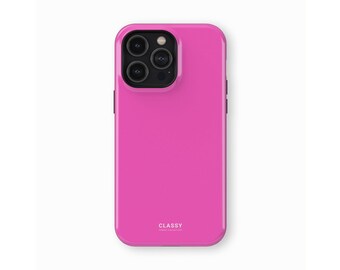 Bright Pink Tough Phone Case | fits IPhone X XS XR 8 11 12 13 Pro Max Mini and Samsung S10 S20 S21 S22 S23 and Google Pixel 5 G 6