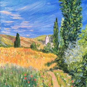 Landscape on the Ile Saint-Martin, inspired by Claude Monet, Oil painting on canvas