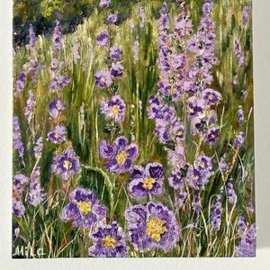 Purple flowers handmade painting purple flowers romantic style