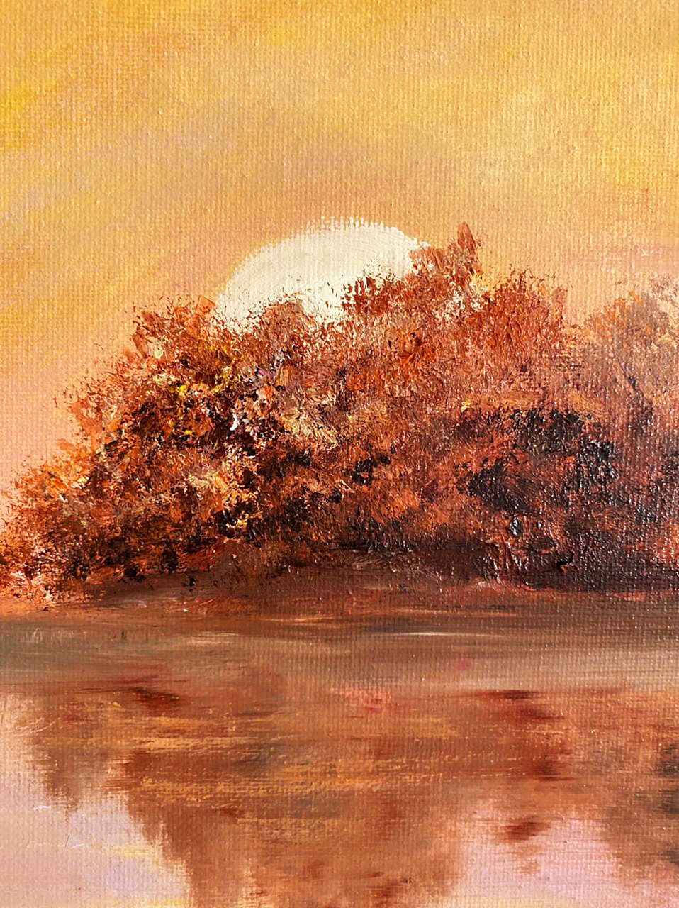 Lake Sunset Oil Painting on Canvas Original Handmade - Etsy Canada