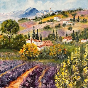 Ölgemälde Provence Lavendellandschaft nur für Sie handgemalt