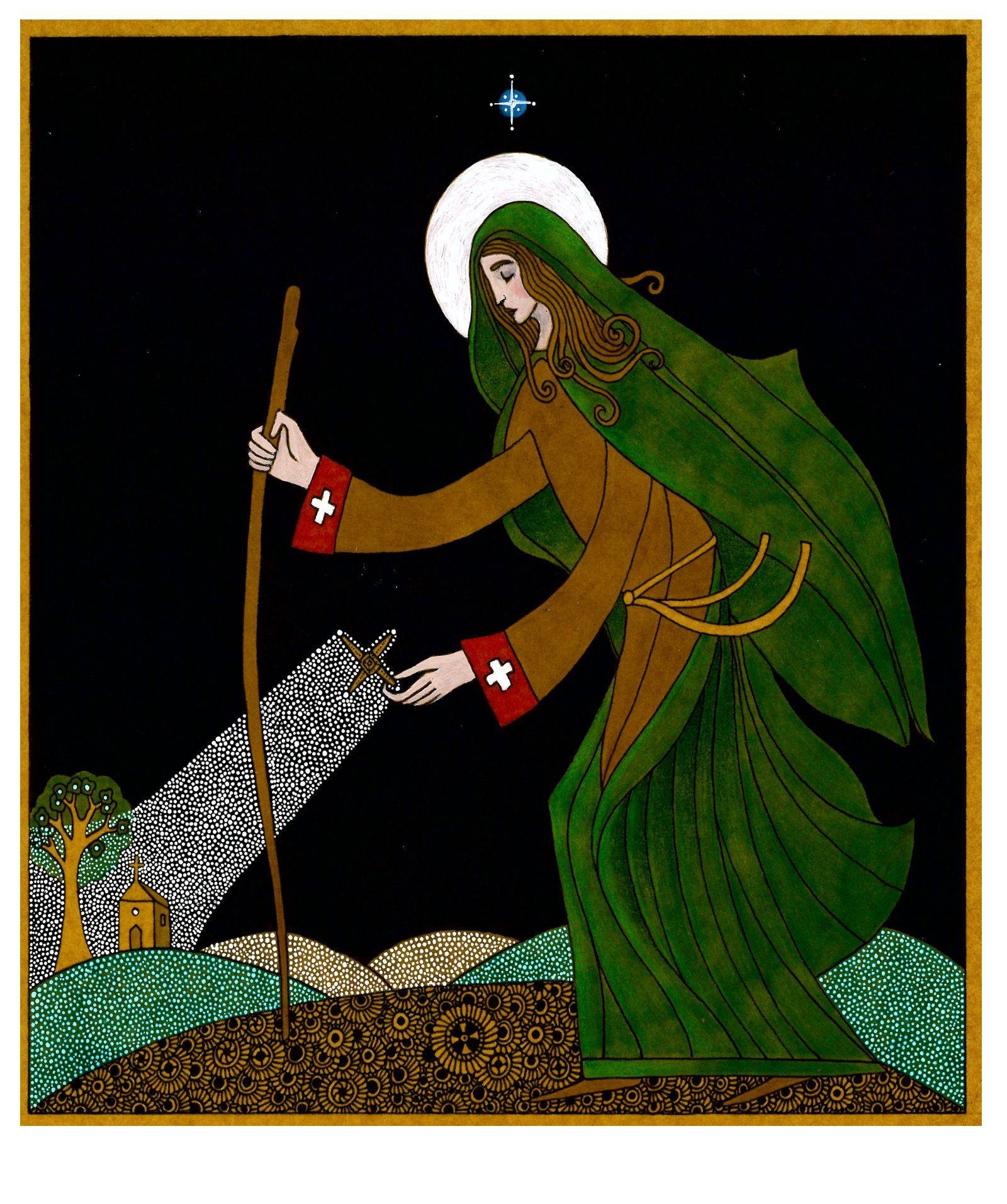 Saint Brigid. Fine Art Print. Ancient Irish Christianity. Irish