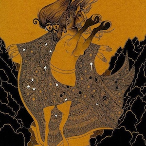 Osáin and niamh celtic fine art print based on Irish mythology and its history in relation to the land of the young tír ná nÓg