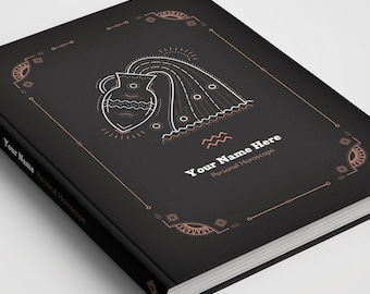 Birth Chart Book Custom Astrology Reading, Personalised Hardback Book, Birth Natal Chart Report 80 Pages - Alchemy Custom Dark Cover Design