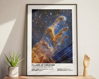 NASA-poster "Skapelsens pelare", rymdposters, väggkonsttryck, James Webb-rymdteleskopets första bilder