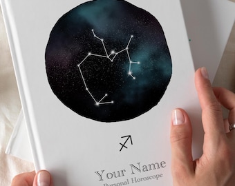 Birth Chart Custom Astrology Reading, Personalised Hardback Book, Custom Made Birth Natal Chart Report 80+ Pages, White cover Constellation