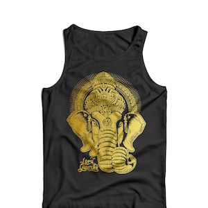 Unisex Weste/Tank Top - Ganesh Elefant Gott Linie Kunst Meditation Indien Druck