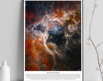 Póster espacial de James Webb, Nebulosa de la Tarántula, JWST, Hubble, Euclides, NASA, Arte mural, Sistema solar, Astronomía