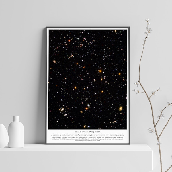 Space poster Hubble Telescope Deep Field View of Galaxies, High Quality space poster print