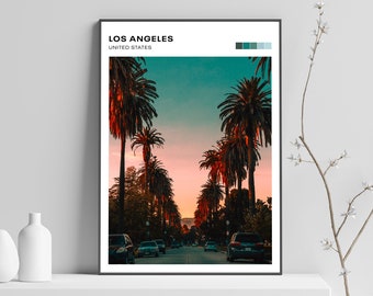 Los Angeles travel poster print, LA poster USA