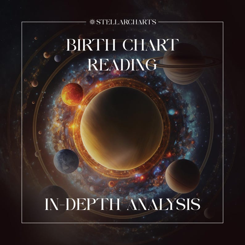 PDF-läsning av födelsehoroskop, astrologisk födelsehoroskopanalys, djupgående läsning, födelsehoroskoprapport på över 25 sidor med kapitel, levereras inom 48 timmar bild 1