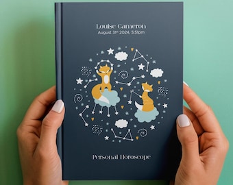 Children and Baby Birth Chart Custom Astrology Reading, Personalised Hardback Book, Custom Made Birth Natal Chart Report, New born baby gift