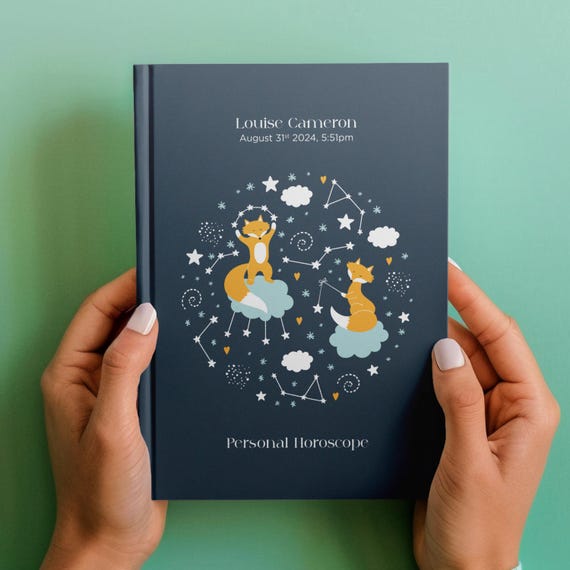 Children and Baby Birth Chart Custom Astrology Reading, Personalised Hardback Book, Custom Made Birth Natal Chart Report, New born baby gift