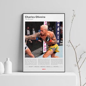 Charles  &quot;Do Bronxs&quot; Oliveira Poster, Mixed Martial Arts Print, MMA Artwork