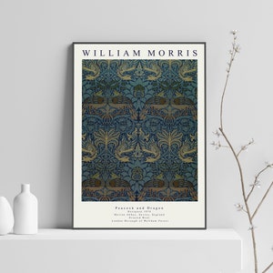 William Morris peacock and dragon printed poster