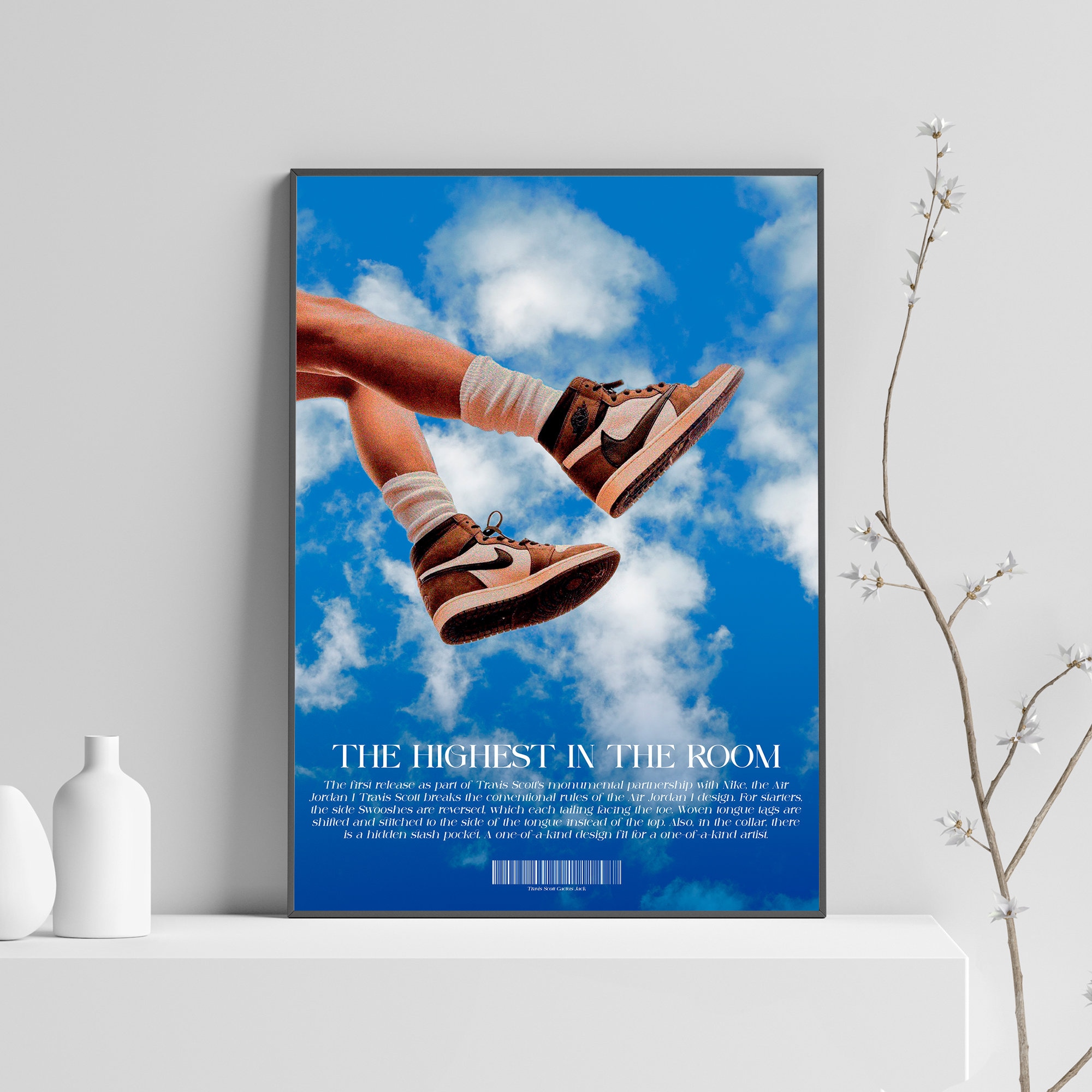 Cactus Jack Travis Scott Air Jordan 1 Sneaker Poster Canvas - REVER LAVIE