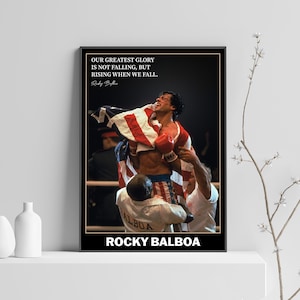 Rocky poster print, Sly Stallone Motivational Quote printed poster, Movie Quote Rocky Balboa