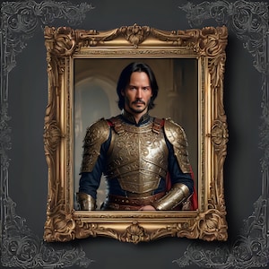 Keanu Reeves Vintage Poster, Classical Painting, Regal art, General, John Wick, Matrix, Actor Print, Celebrity