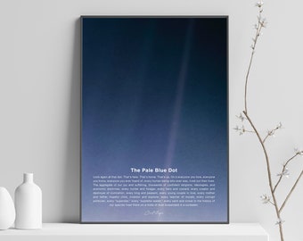 Pale Blue Dot Poster, Space Poster, Voyager 1, Carl Sagan, Astronomy, Science Gifts
