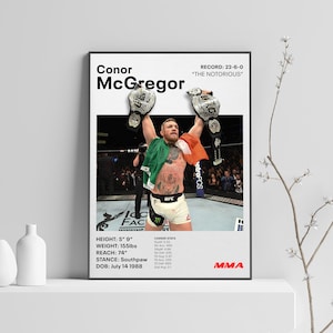 Conor &quot;The Notorious&quot; McGregor Poster, Mixed Martial Arts Print, MMA Artwork