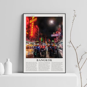 Bangkok Thailand poster travel print, koh san road