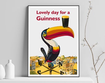 Guinness Toucan printed poster lovely day