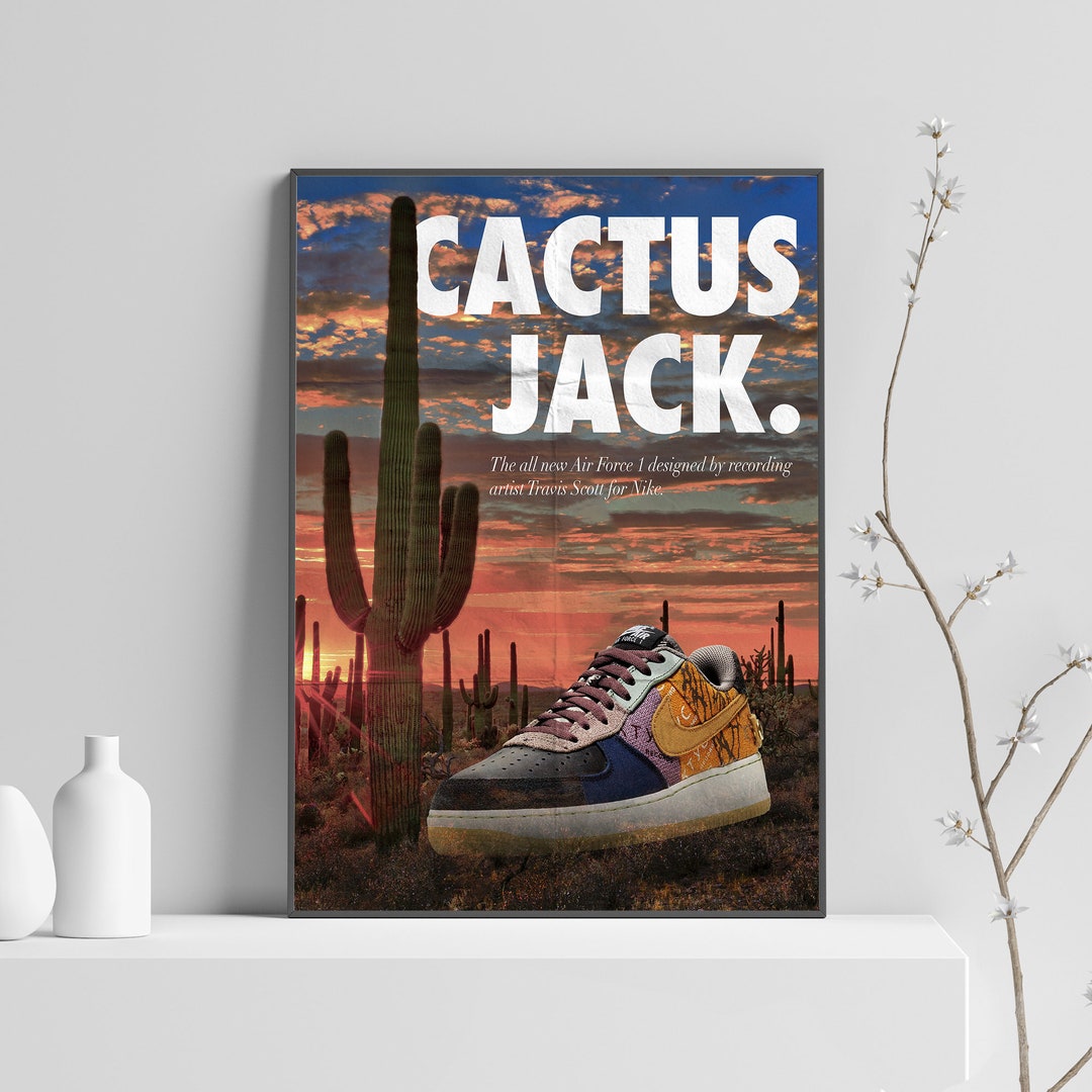 Travis Scott Nike Air Force One Cactus Jack Printed Poster Etsy