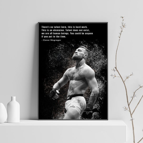 Conor McGregor poster, UFC motivatie gedrukte poster