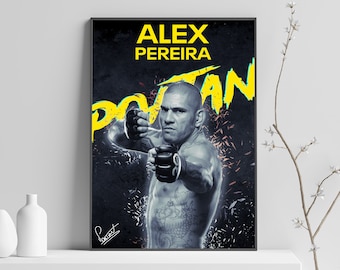 Póster de Alex Pereira, póster de UFC, póster brasileño, póster de luchador, motivación de atleta, decoración de pared