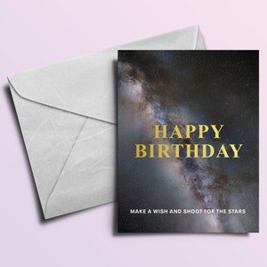 Milky Way Space Birthday Karte, Space Plants, Happy Birthday To You, Grußkarte, Handgemacht