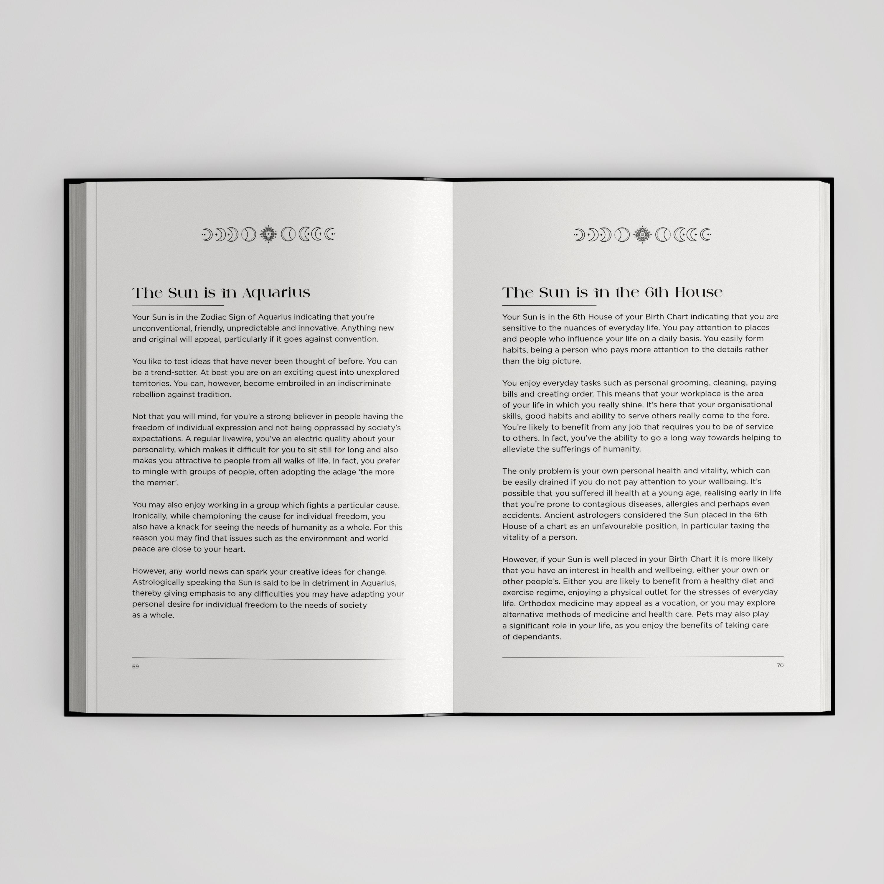 Birth Chart Book Custom Astrology Reading, Personalised Hardback Book ...
