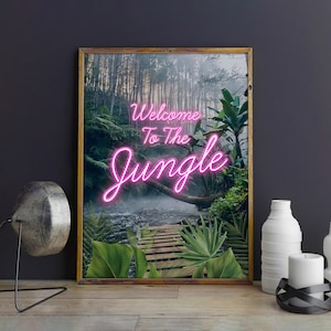 Welcome to the jungle | Neon wall art | Zen Buddha | Home decor