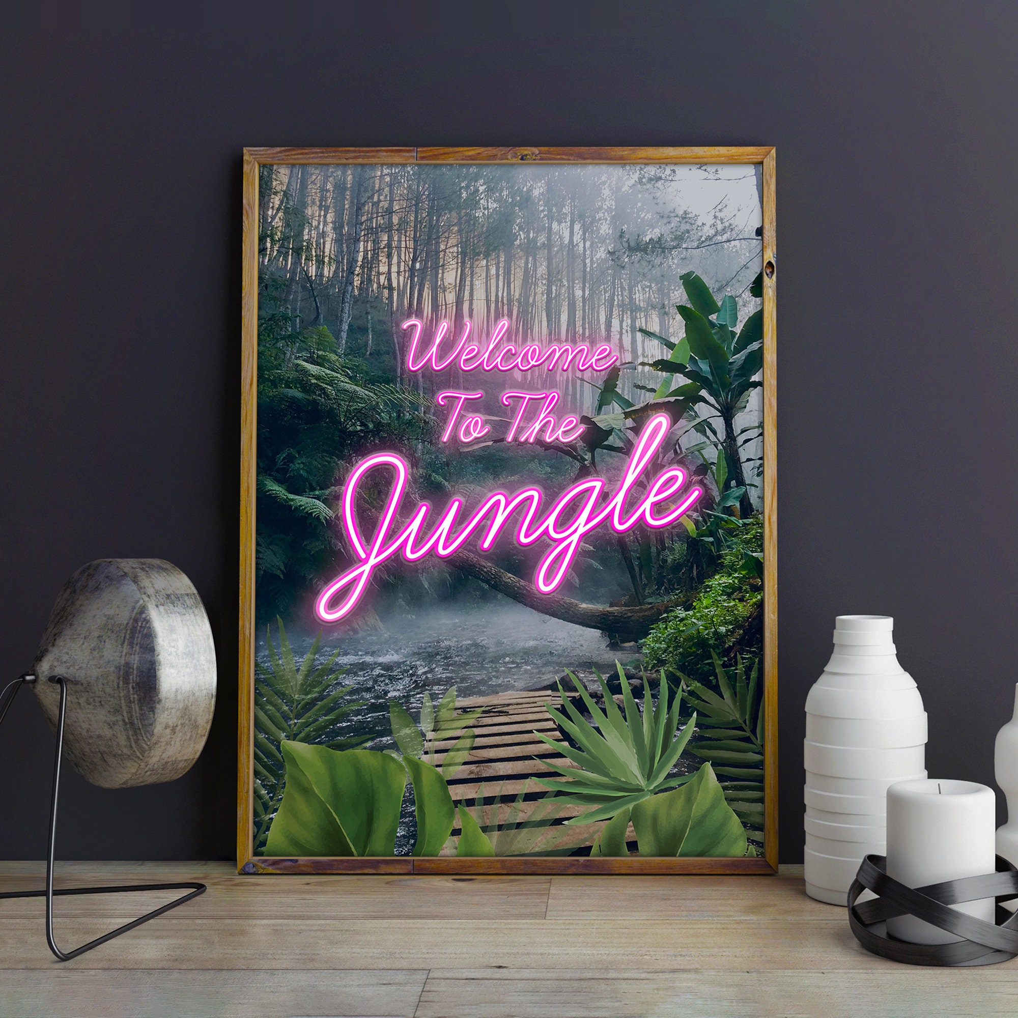 Welcome to the jungle | Neon wall art | Zen Buddha | Home decor