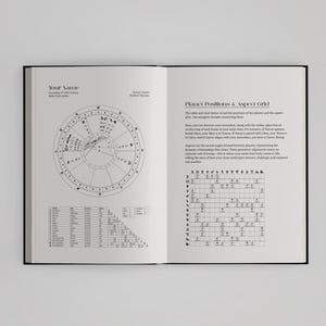 Children and Baby Birth Chart Custom Astrology Reading, Personalised Hardback Book, Custom Made Birth Natal Chart Report, New born baby gift image 2