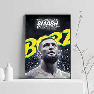 Khamzat Chimaev Poster, Khamzat Chimaev Print, smash everybody, UFC poster