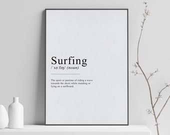 Surfing poster quote, surf printed poster