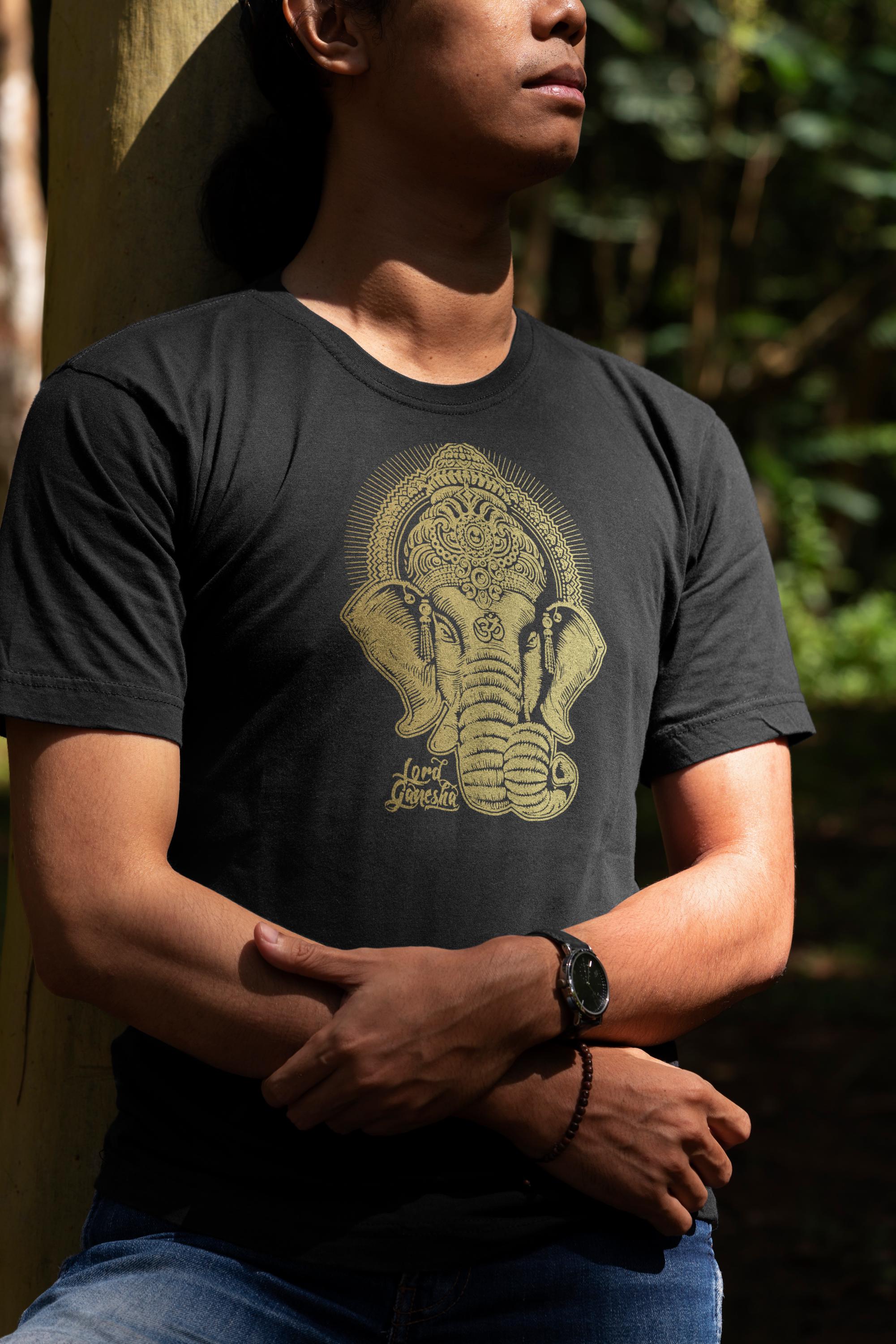 T-shirt Uomo Con Stampa Ganesha: Elefante Indiano Hipster, Cotone Lavabile In Lavatrice - 2