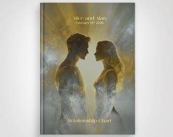 Birth Chart Custom Relationship Astrology Reading, Personalised Hardback Book, Natal Chart Report for 2 people Relationship