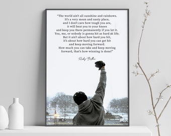 Rocky Motivational Quote printed poster, Movie Quote Rocky Balboa