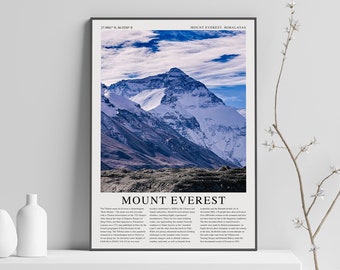 Mount Everest, Nepal, Himalaya poster travel print