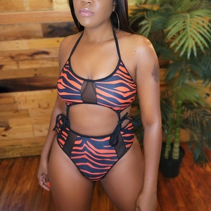 One Piece Burnt Orange Tie Detail Swimsuit