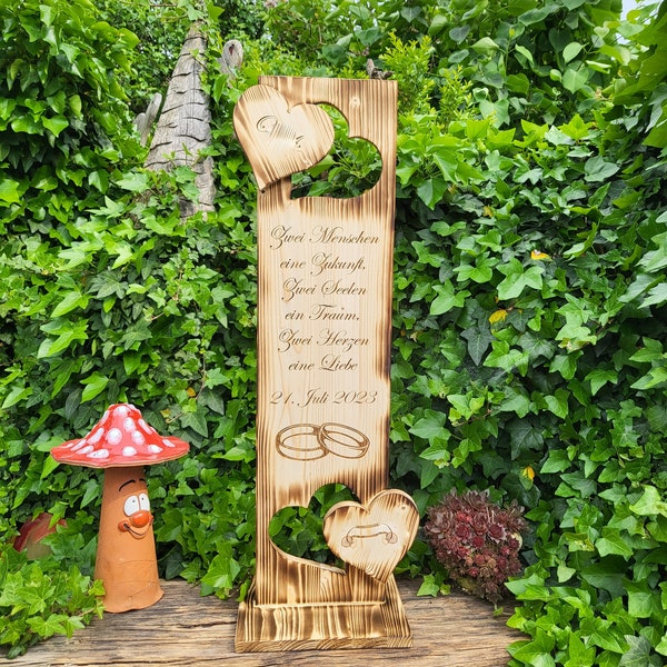 Hochzeitsgeschenk Personalisiertes Holz Deko Schild zur Hochzeit Andenken, Holzaufsteller Home Decor