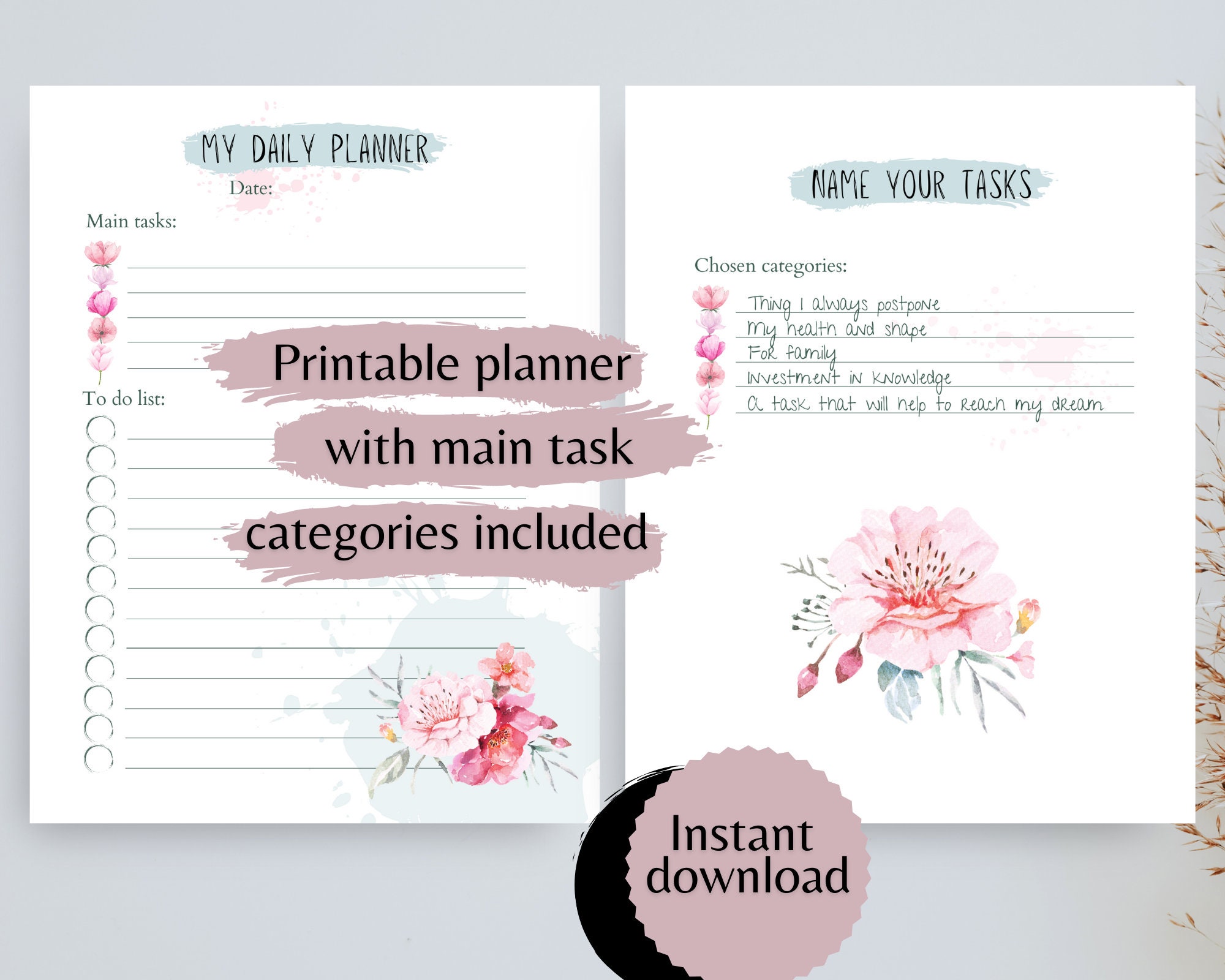 Aesthetic to do list with task categories Printable to do | Etsy