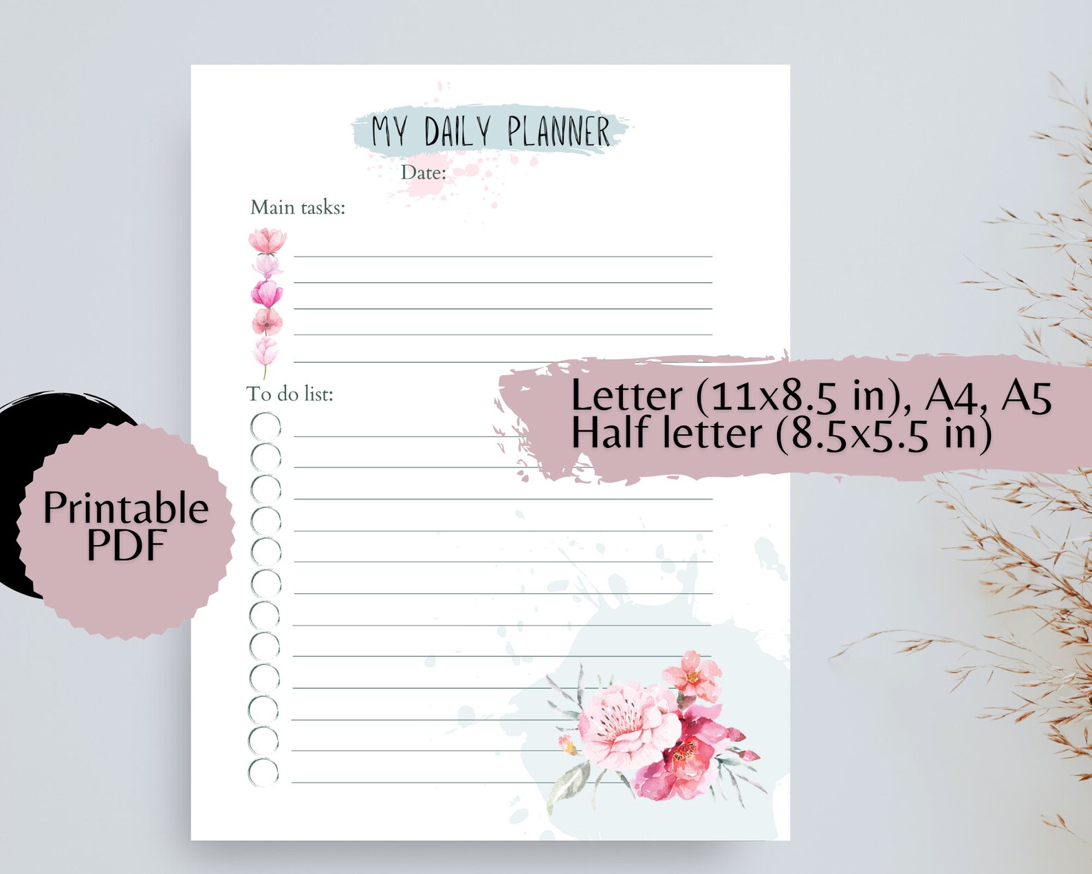 aesthetic to do list with task categories printable to do etsy