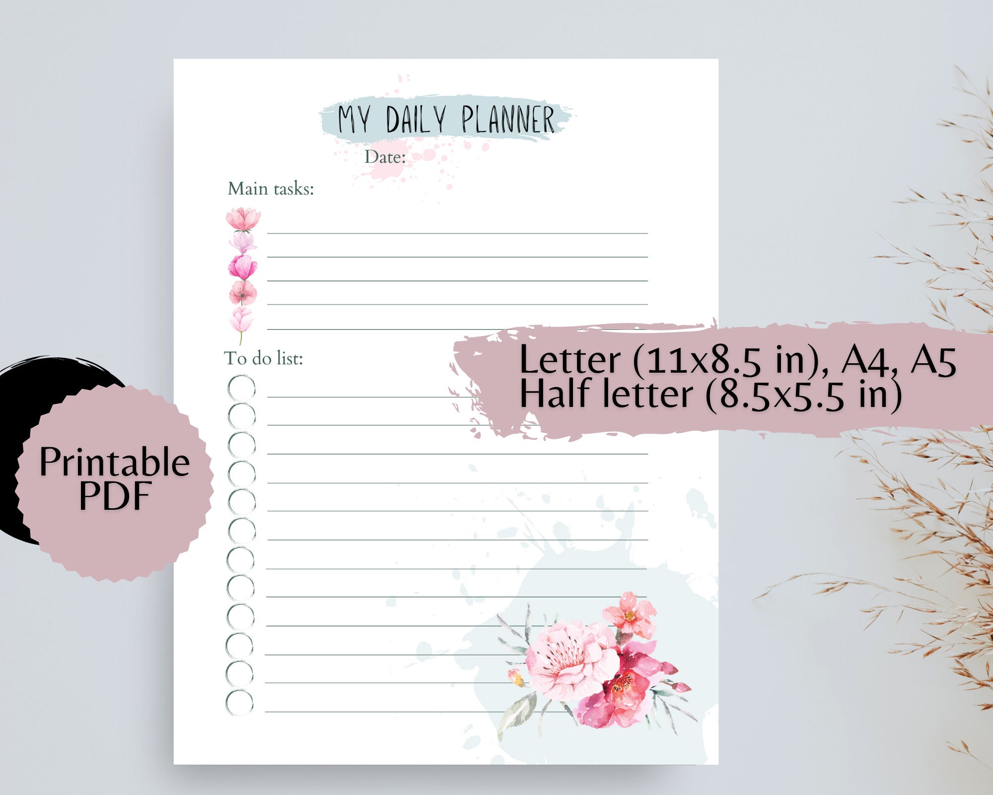 aesthetic to do list with task categories printable to do